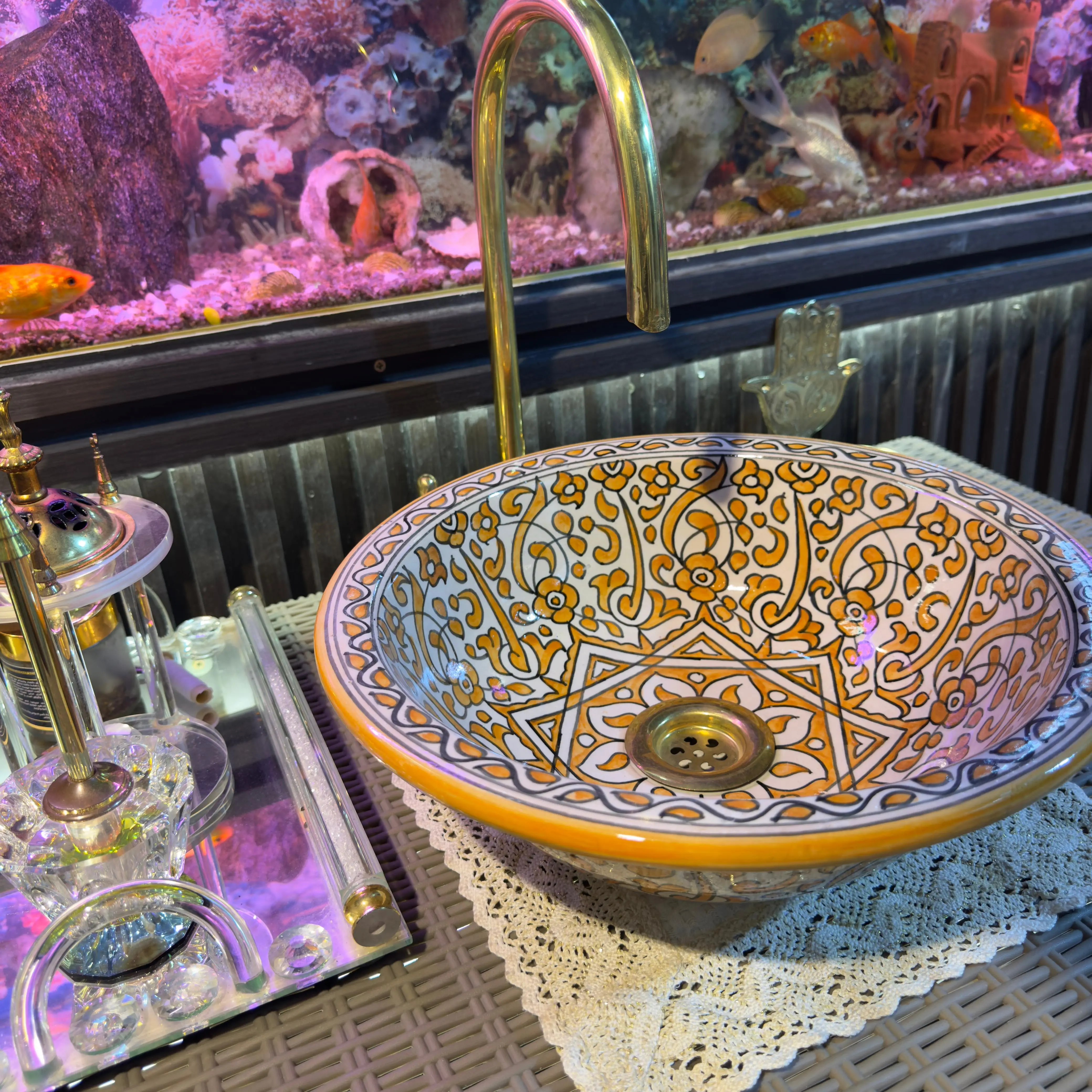 Moroccan Vessel Sink Bowl – Handmade Hand Wash Basin - 40 CM :15.75 in