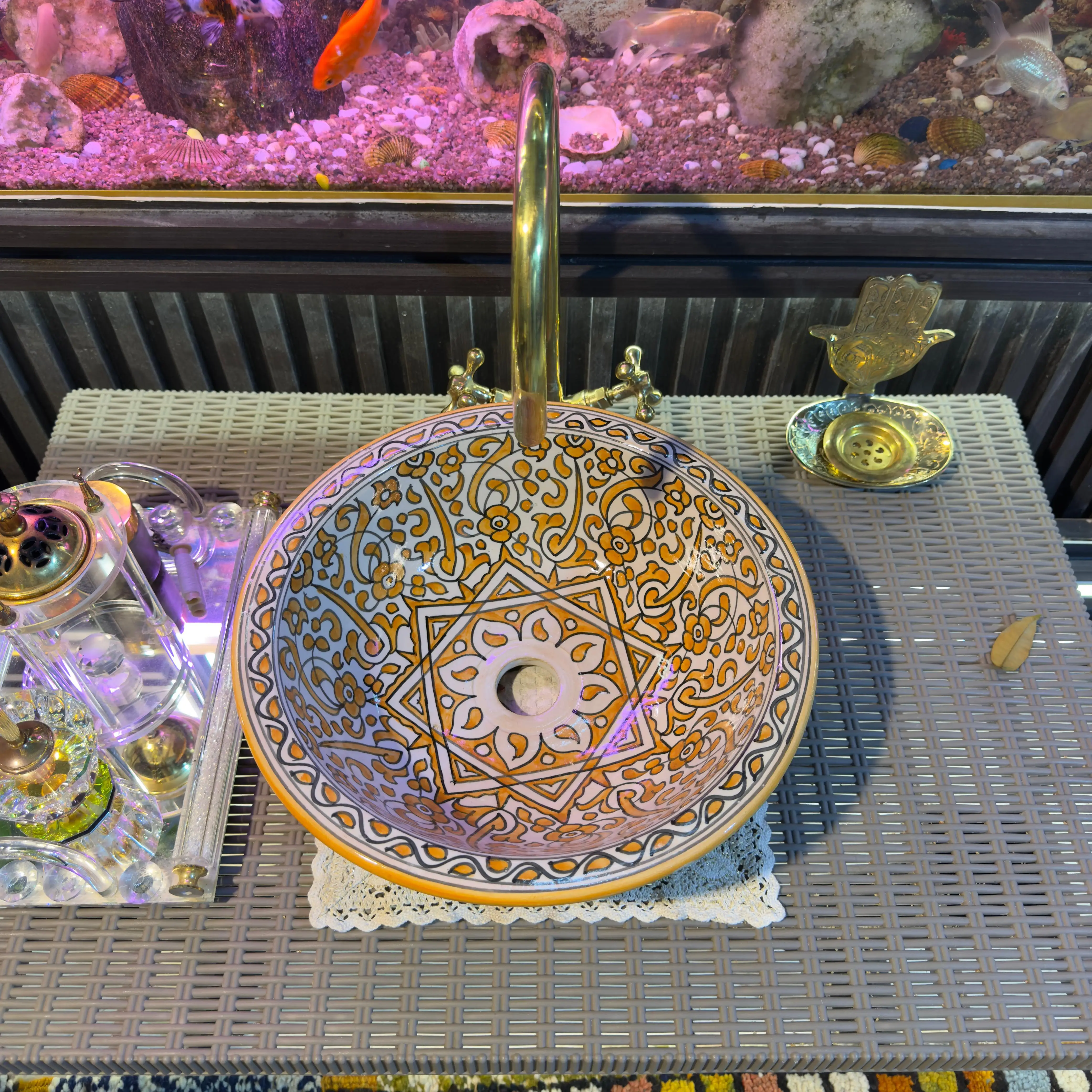 Moroccan Vessel Sink Bowl – Handmade Hand Wash Basin - 40 CM :15.75 in