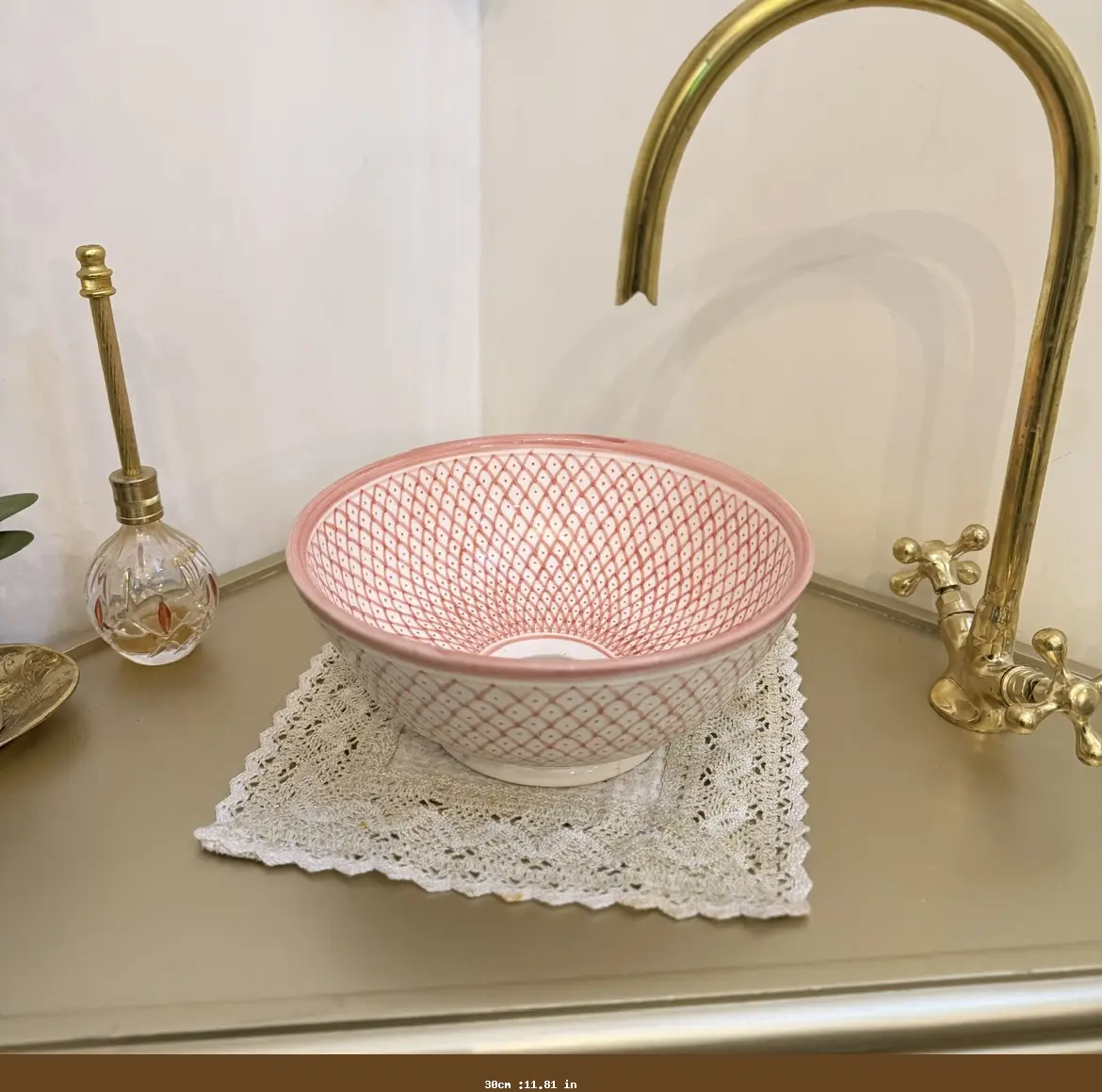 Ceramic Washbasin – Mid Century Modern Bathroom Sink - 30cm :11.81 in