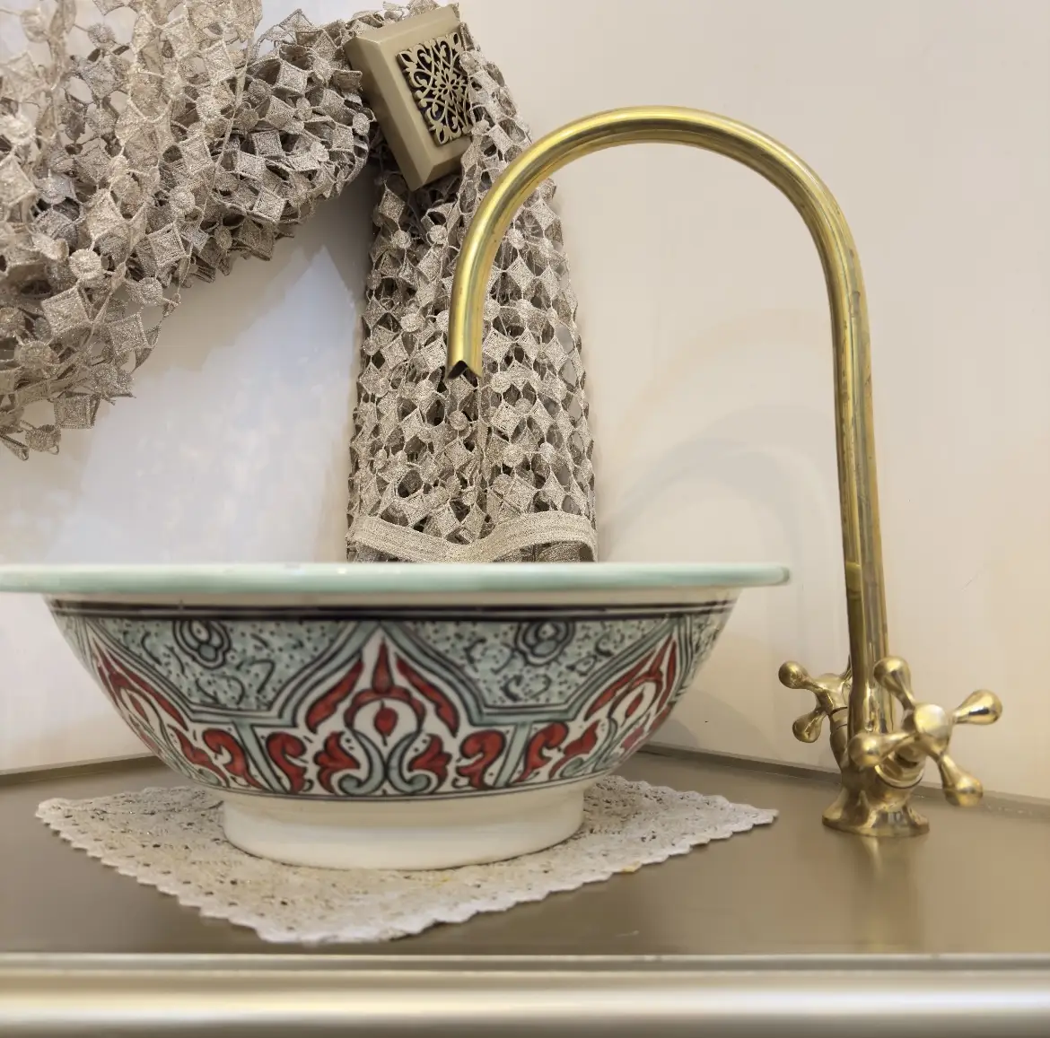 Ceramic Sink for Bathroom – 100% Handmade Pottery Vessel Sink - 20 cm : 7,87 inches