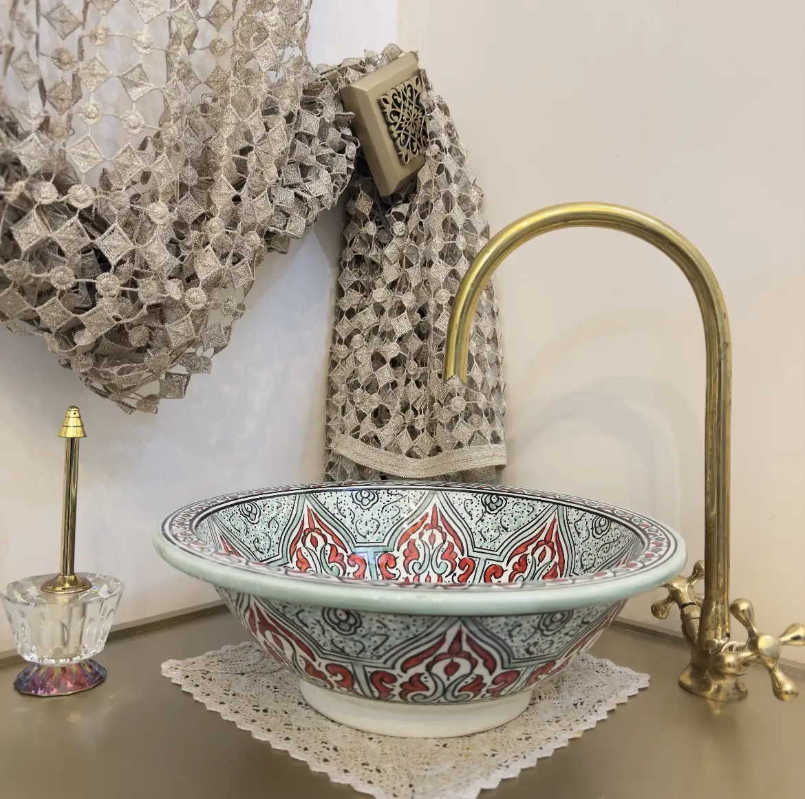 Ceramic Sink for Bathroom – 100% Handmade Pottery Vessel Sink - 35 cm : 13.78 in