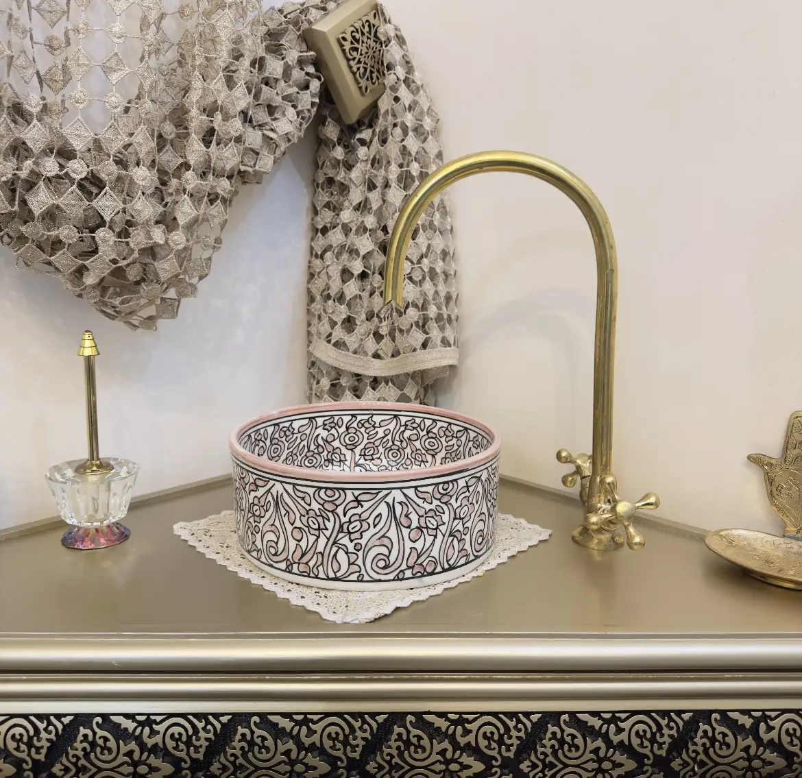 Pottery Vessel Basin for Custom Vanity & Artistic Decoration - 20 cm : 7,87 inches