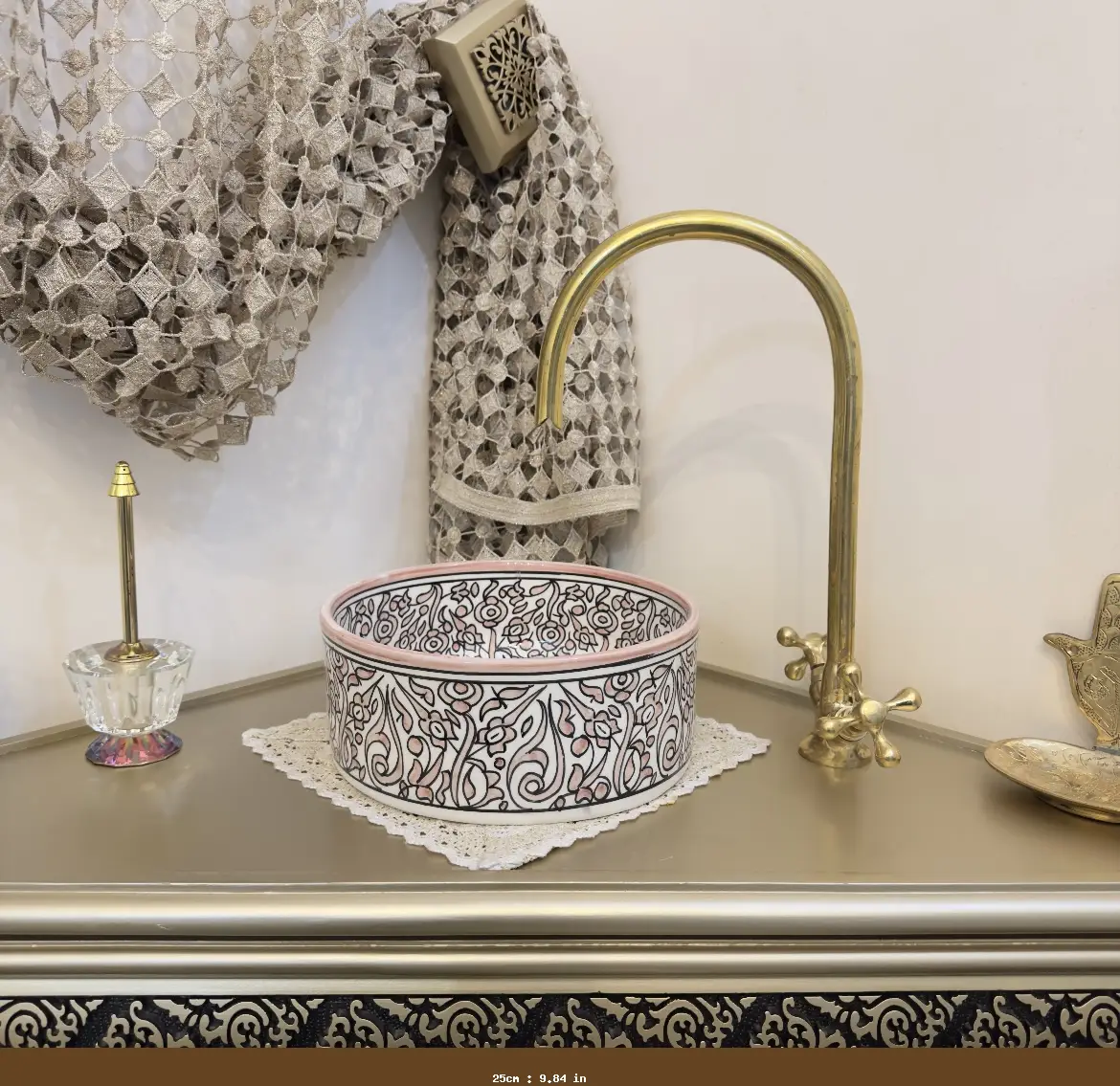 Pottery Vessel Basin for Custom Vanity & Artistic Decoration - 25cm : 9.84 in